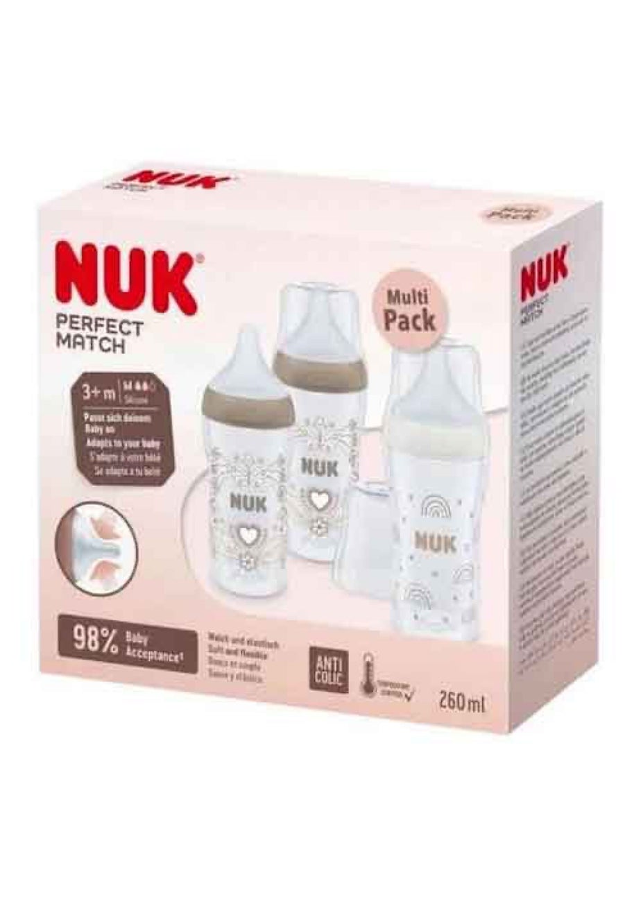 NUK Clear Perfect Match 260ml Feeding Bottles 3 Pack