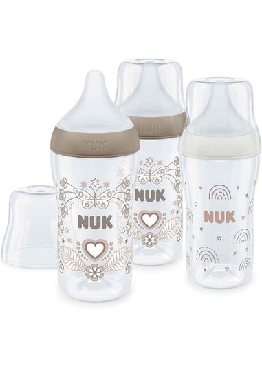 NUK Clear Perfect Match 260ml Feeding Bottles 3 Pack