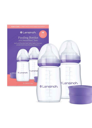 Lansinoh Clear Feeding Bottle 240ml 2 Pack