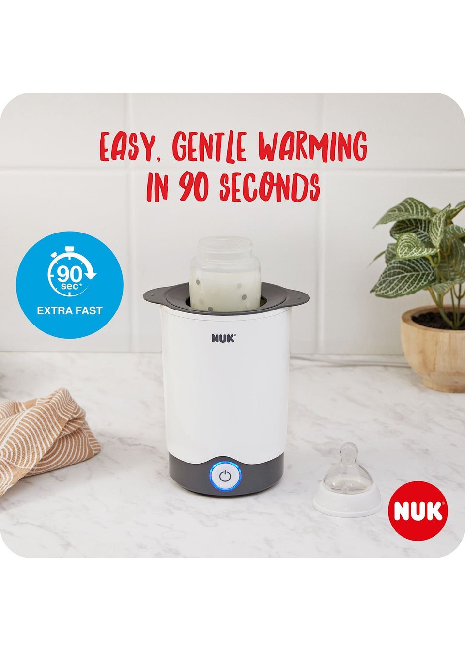 NUK White Thermo Express Bottle Warmer