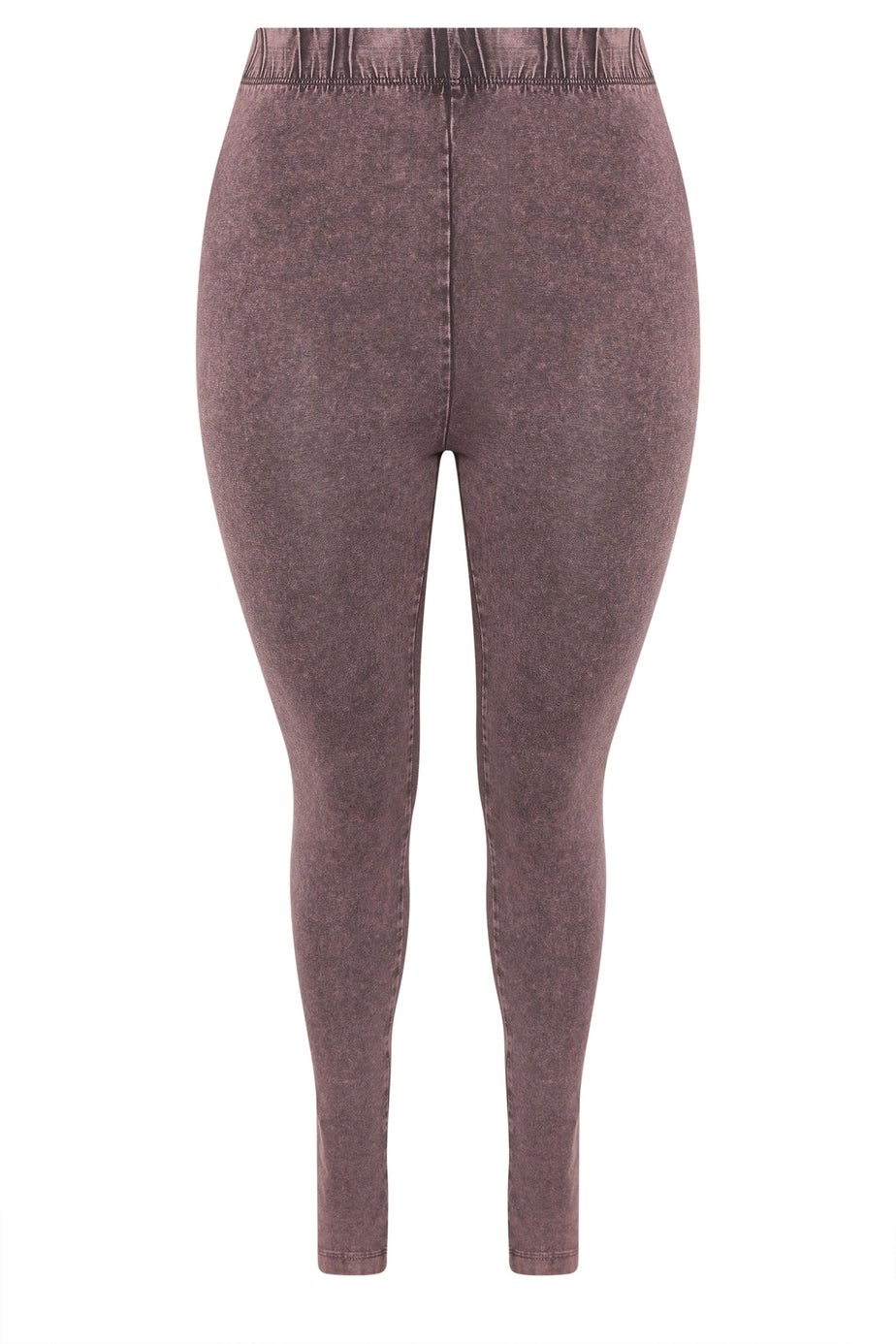 Yours Curve Burgundy Red Acid Wash Leggings