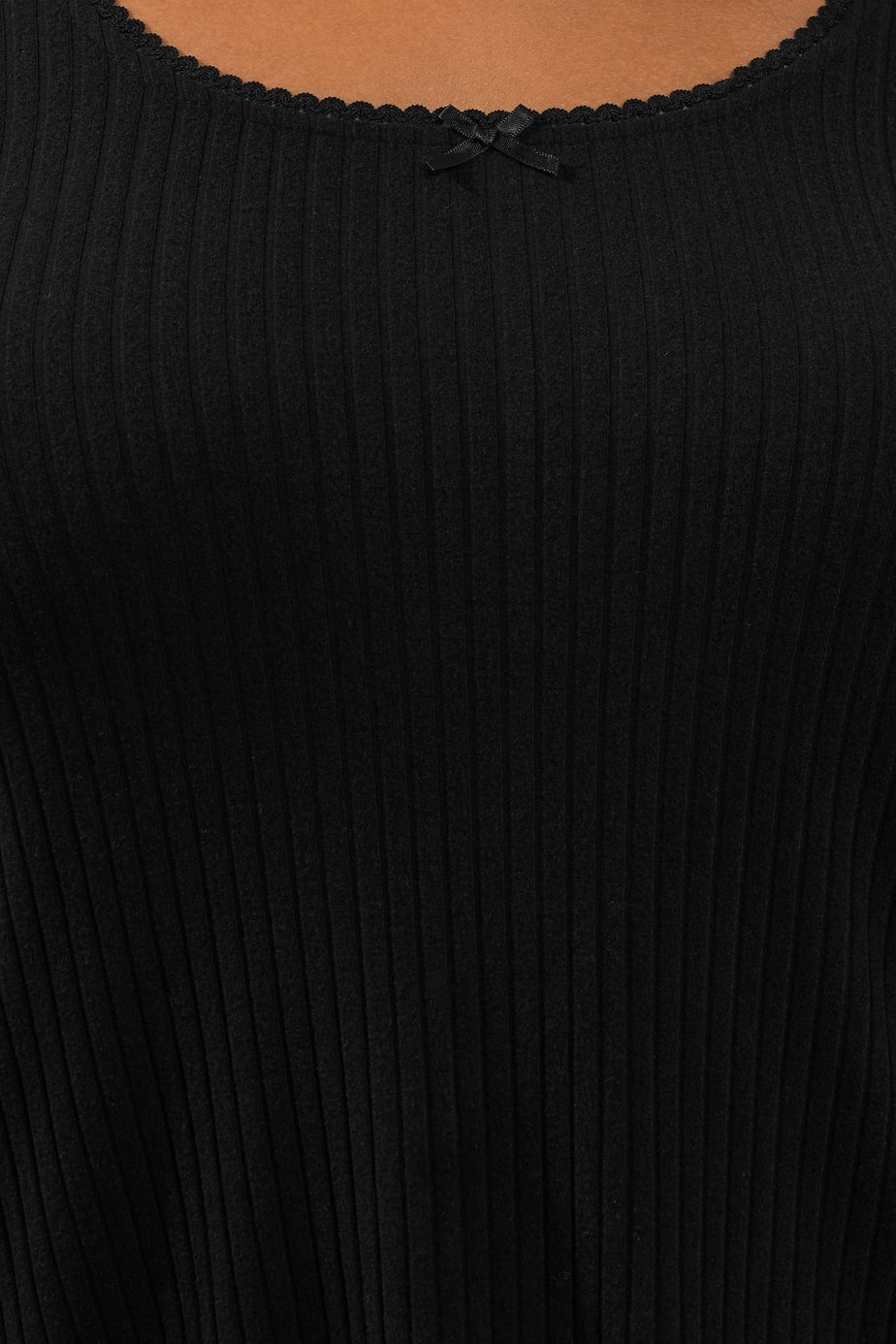 Yours Curve Black Ribbed Tunic Mini Dress