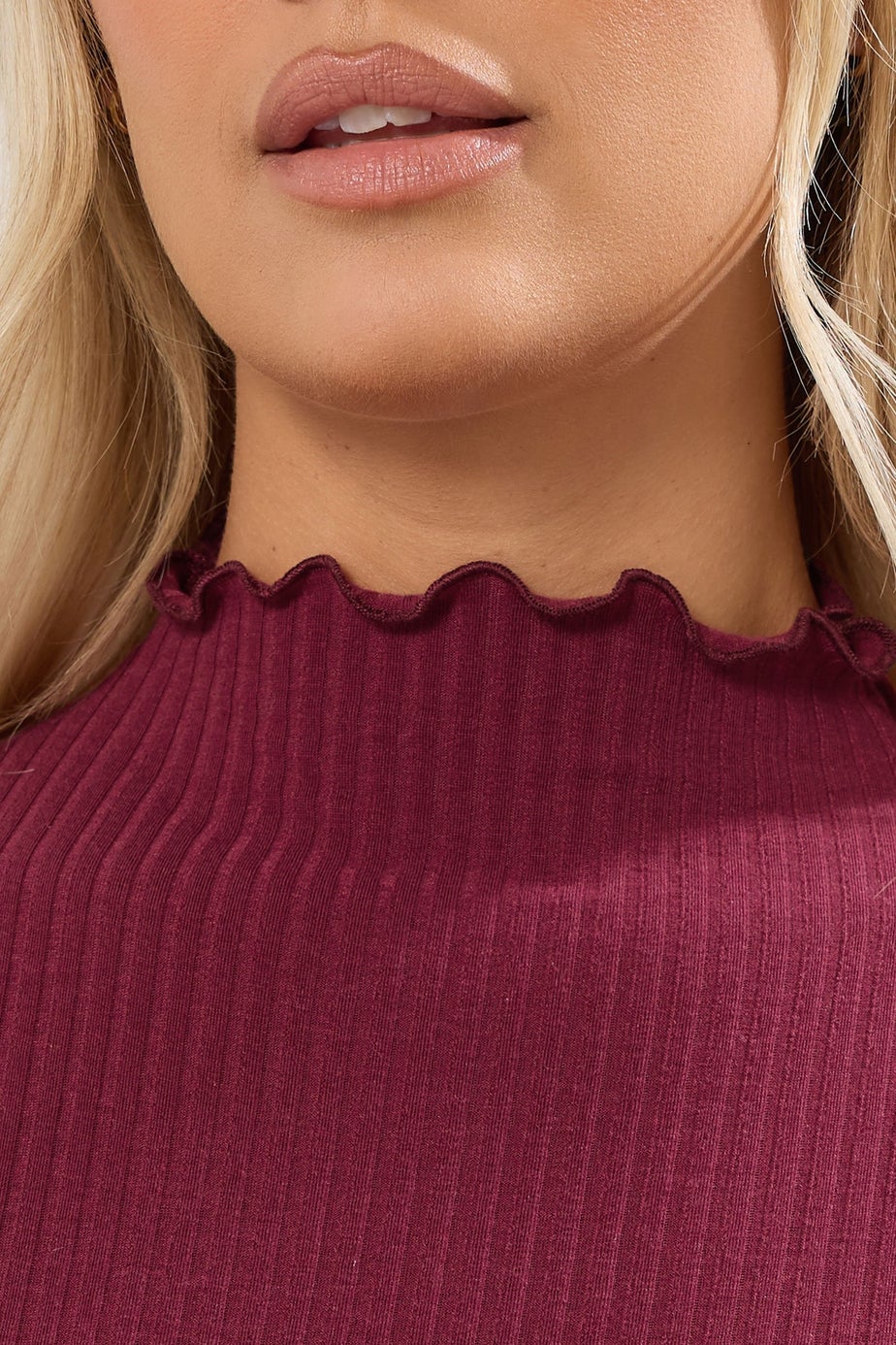 Yours Red Lettuce Edge Tunic Dress