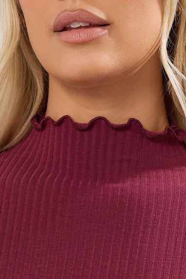 Yours Red Lettuce Edge Tunic Dress