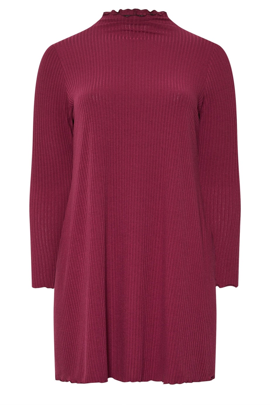 Yours Red Lettuce Edge Tunic Dress