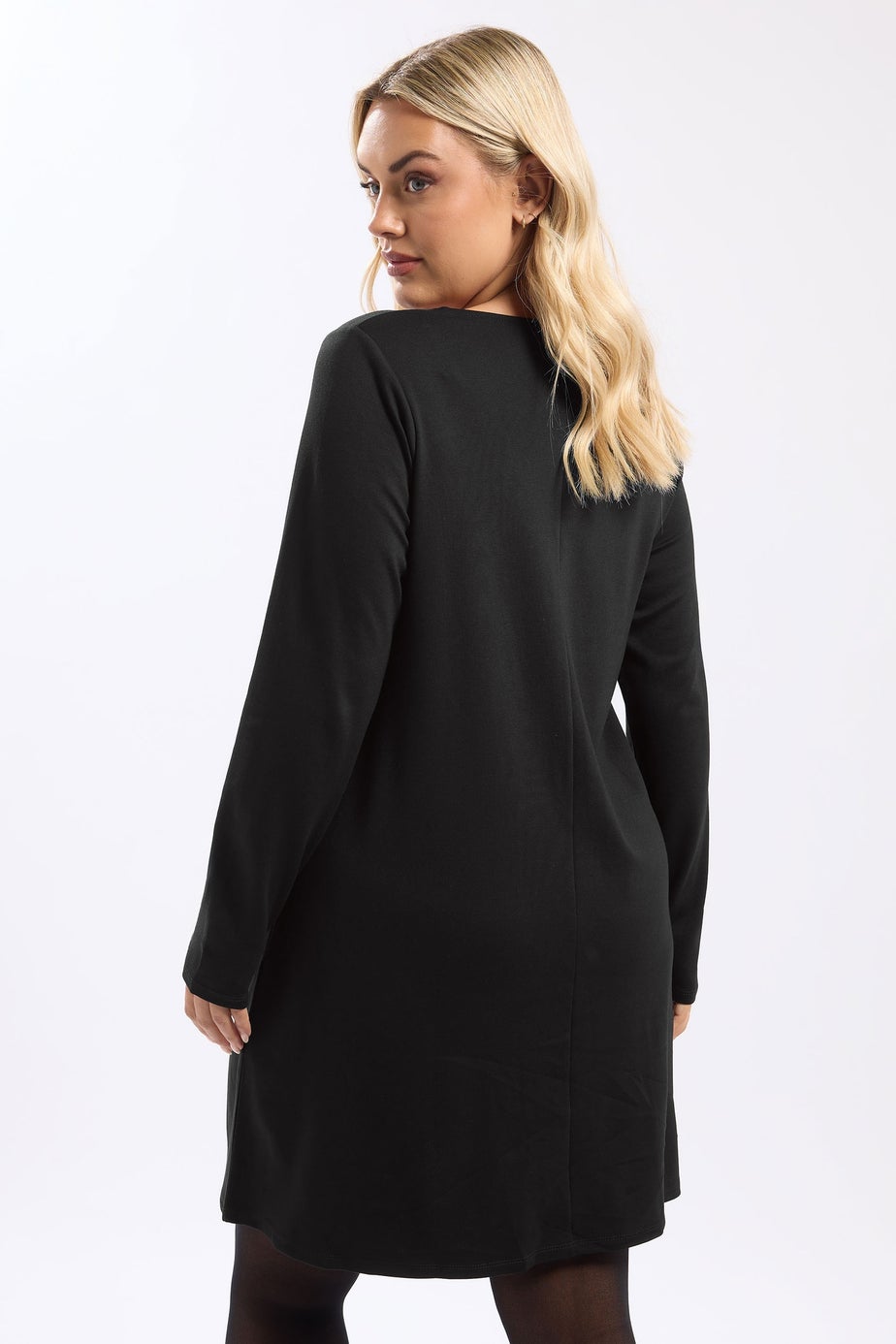 Yours Curve Black Bow Detail Tunic Dress