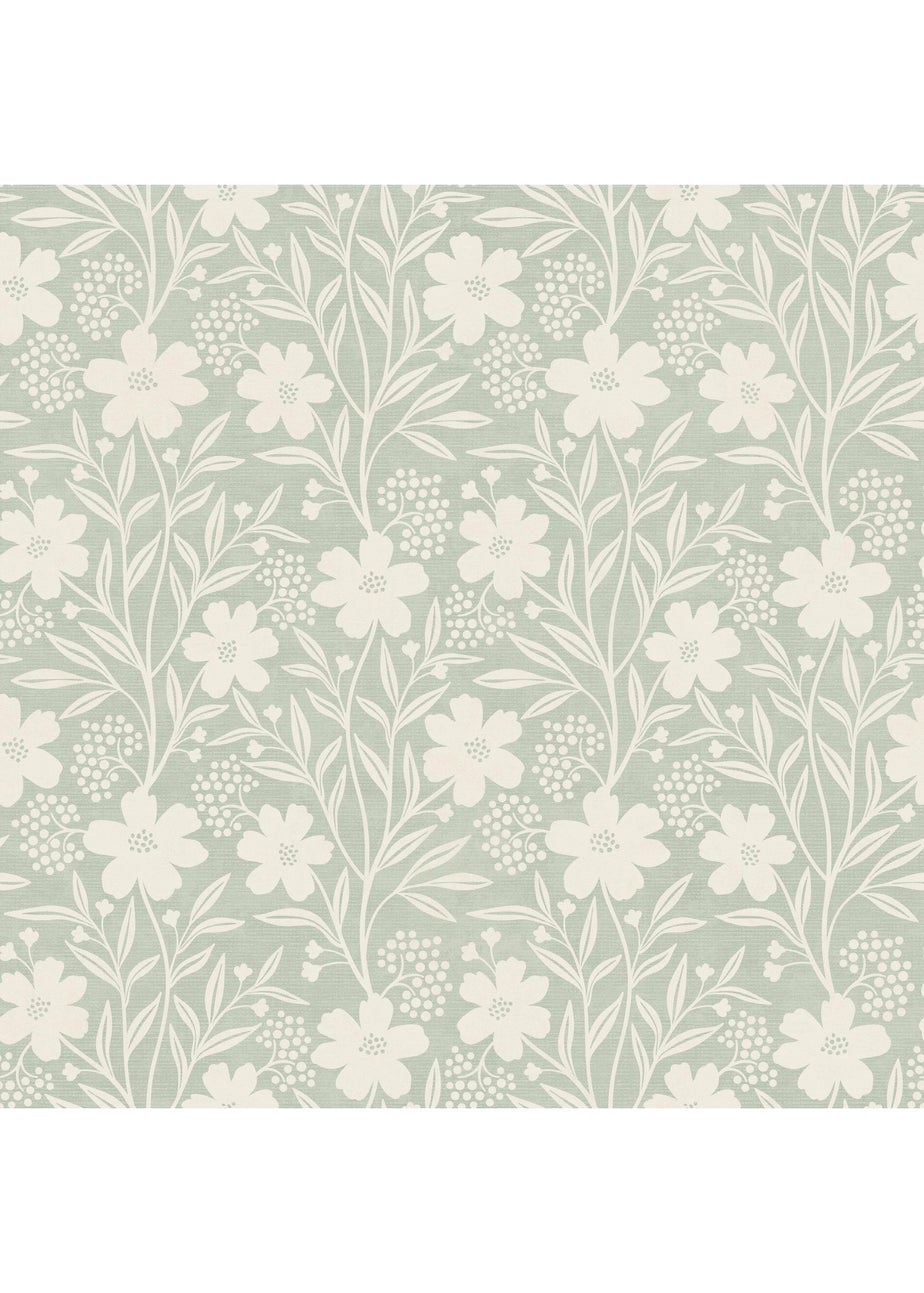 Arthouse Berry Floral Sage Wallpaper