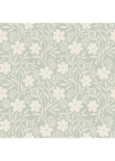 Arthouse Berry Floral Sage Wallpaper