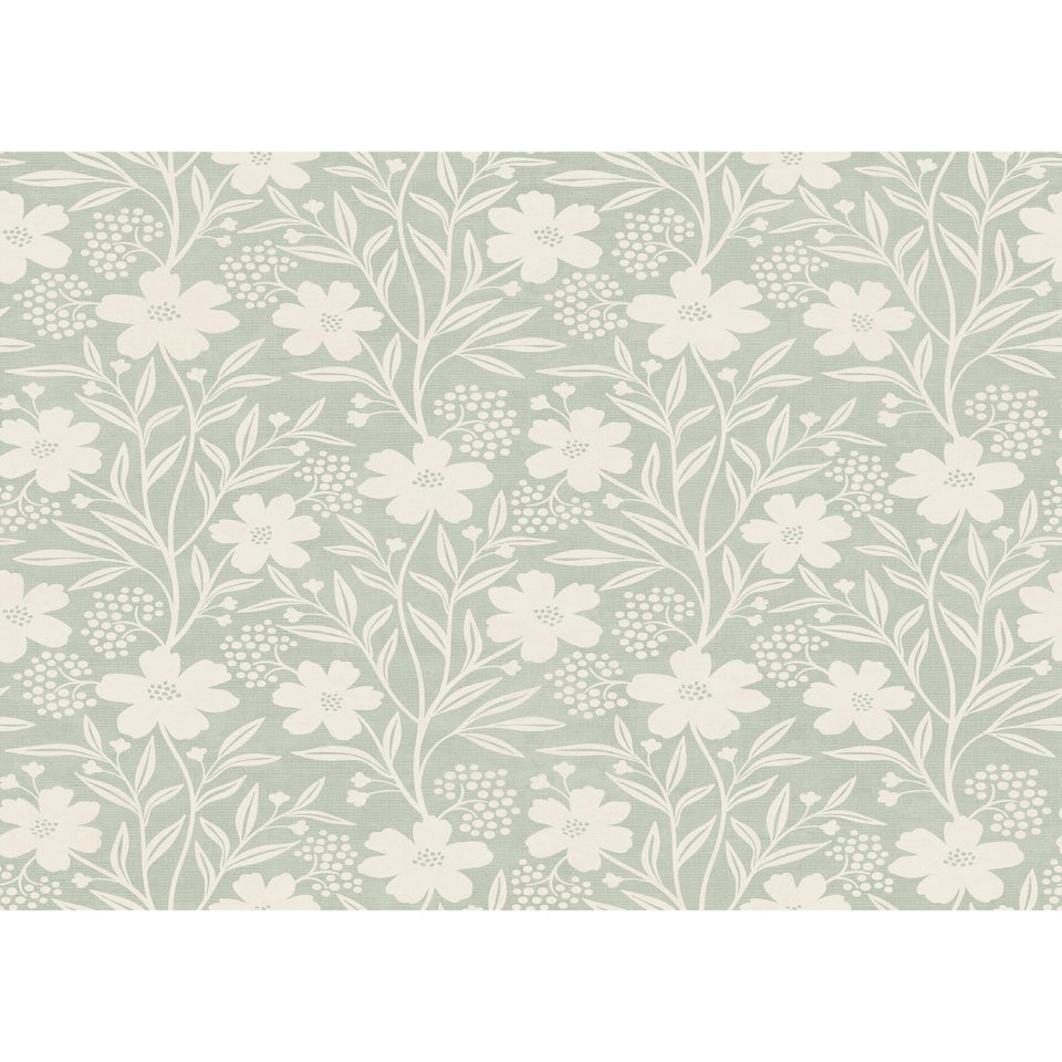 Arthouse Berry Floral Sage Wallpaper