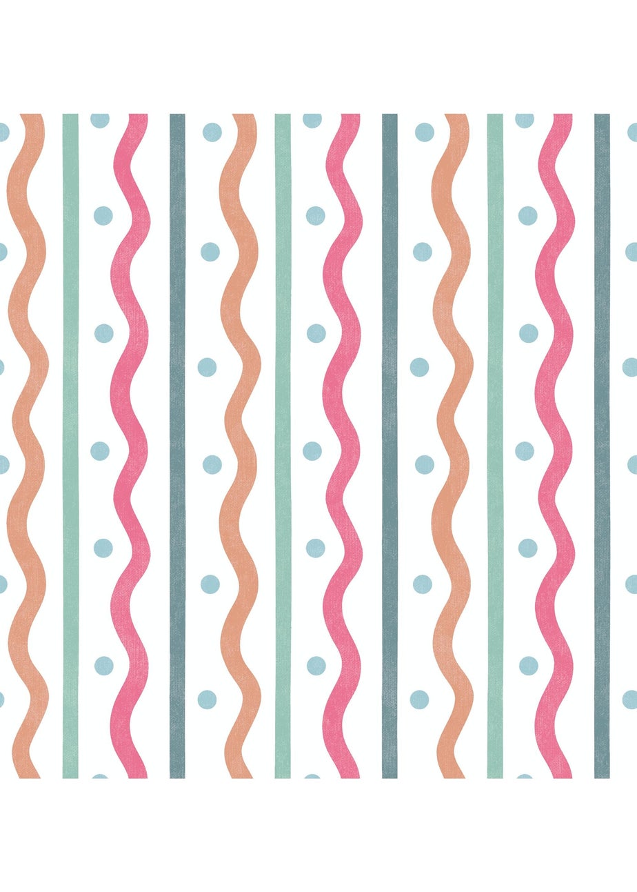 Arthouse Squiggle Stripe Rust Multi Wallpaper