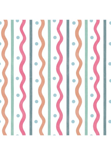 Arthouse Squiggle Stripe Rust Multi Wallpaper