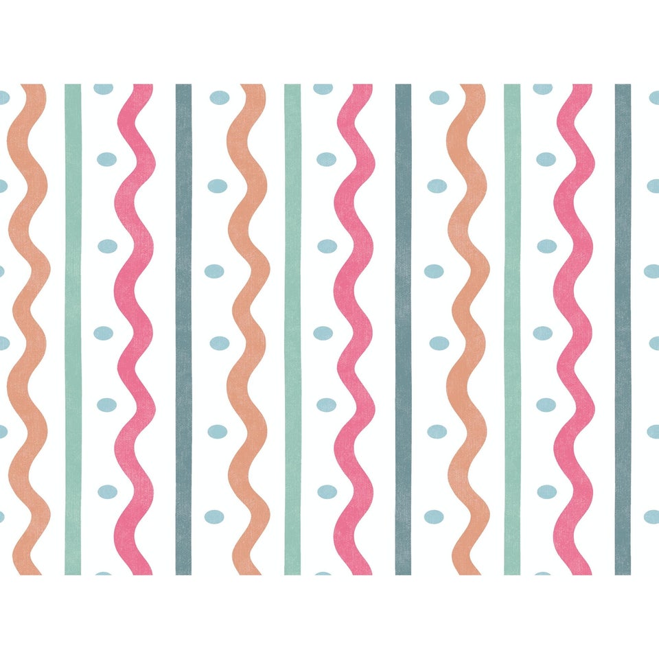 Arthouse Squiggle Stripe Rust Multi Wallpaper