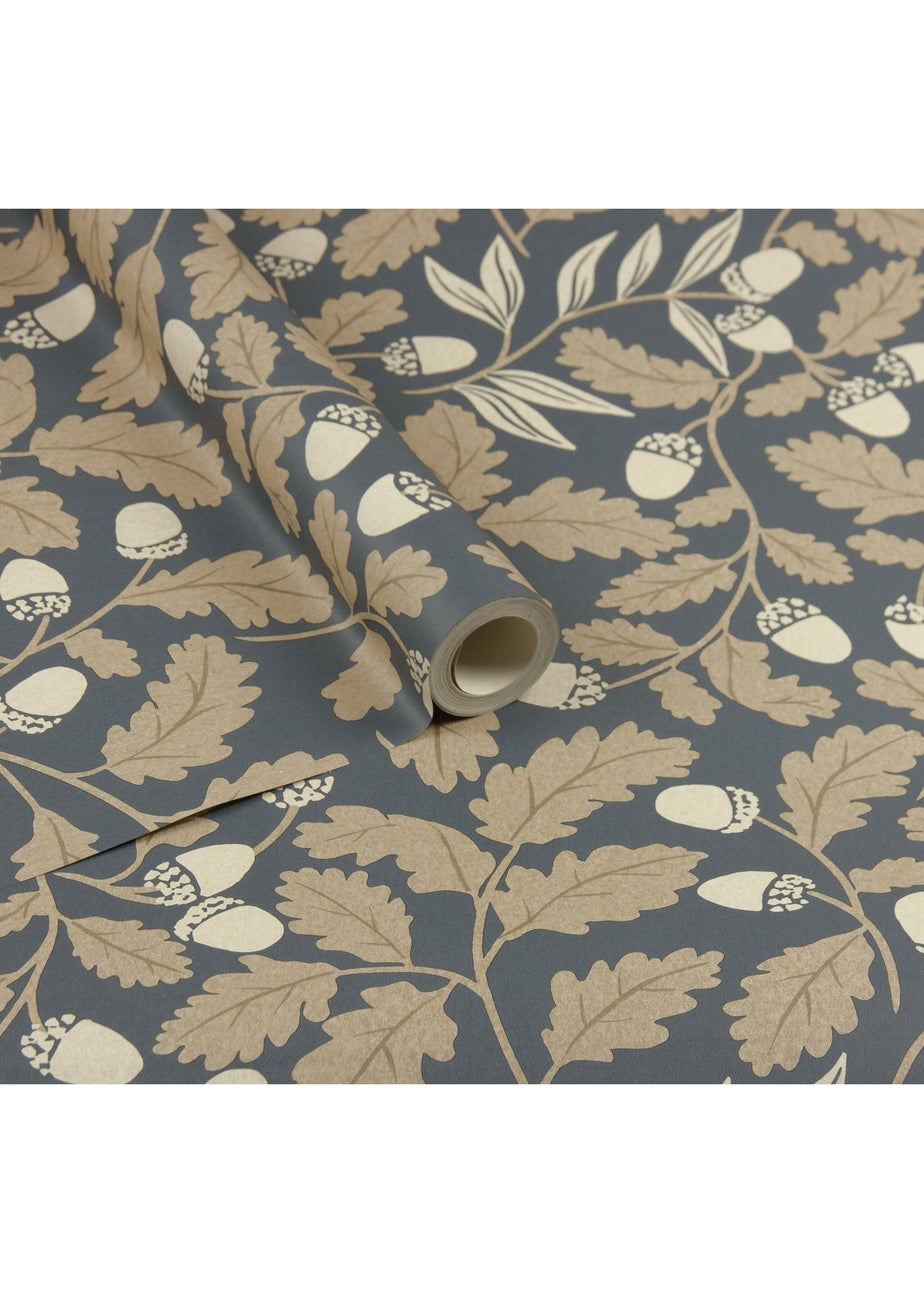 Arthouse Acorn Trail Navy Wallpaper