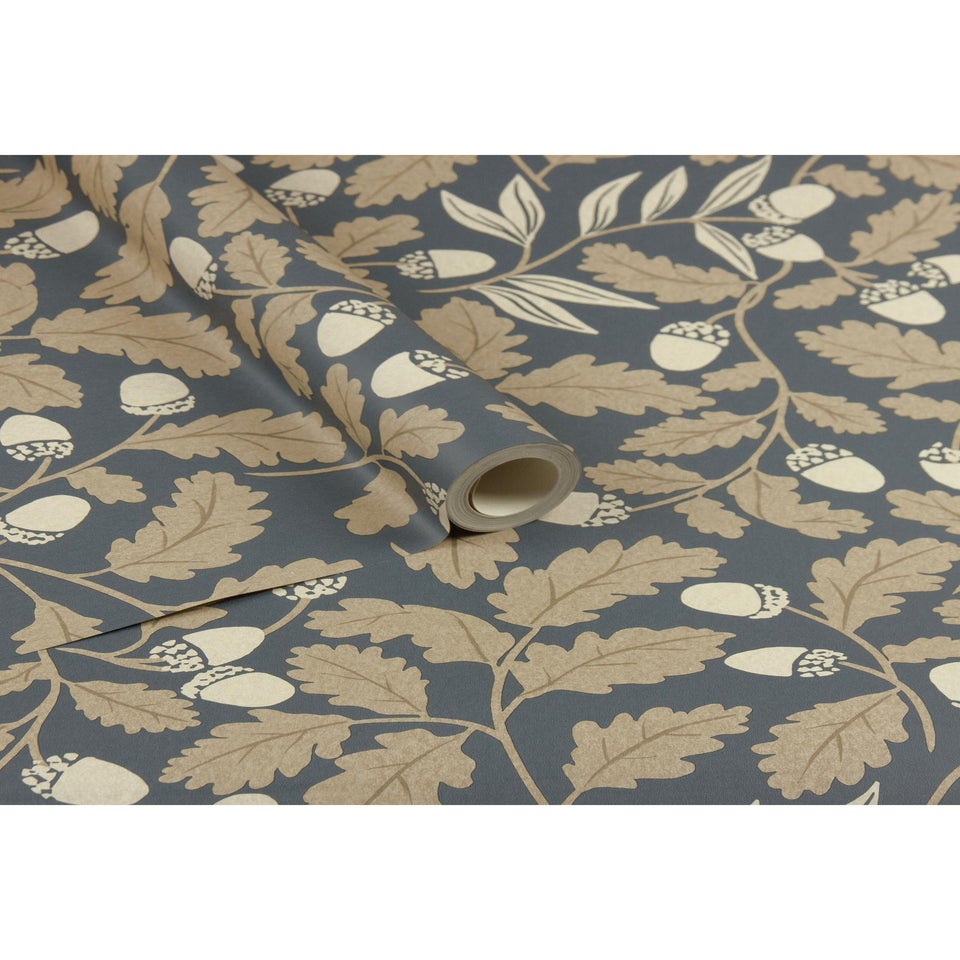 Arthouse Acorn Trail Navy Wallpaper