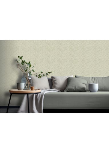 Arthouse Leaf Print Sage Wallpaper