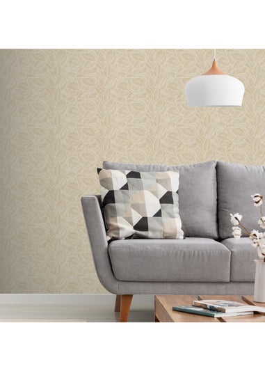 Arthouse Leaf Print Rust Wallpaper