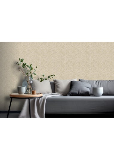 Arthouse Leaf Print Rust Wallpaper