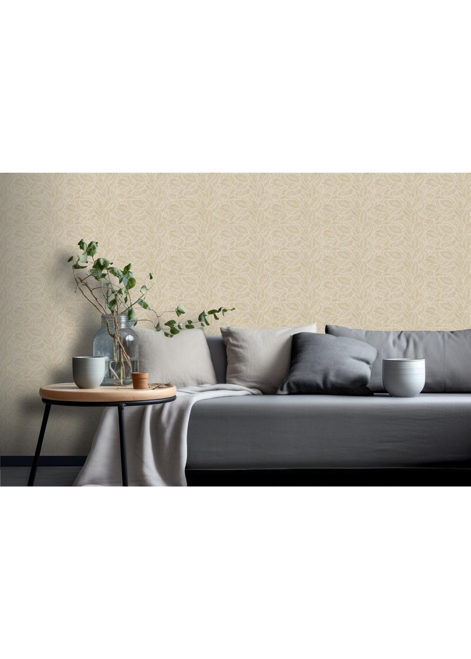 Arthouse Leaf Print Rust Wallpaper