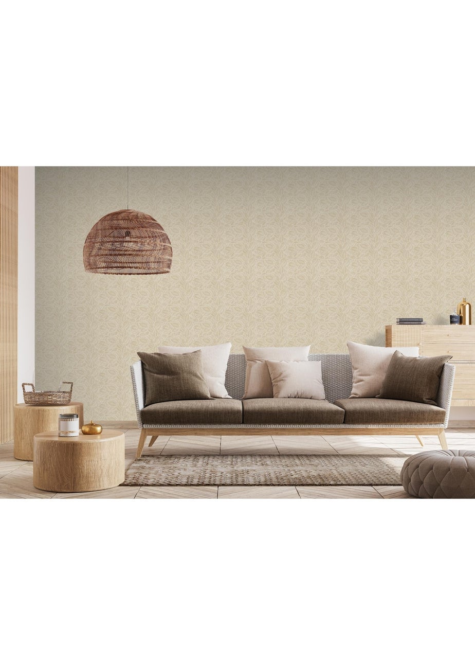 Arthouse Leaf Print Rust Wallpaper