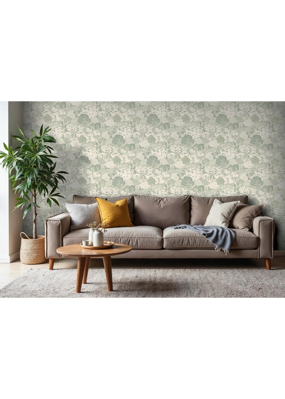 Arthouse Country Landscape Sage Wallpaper