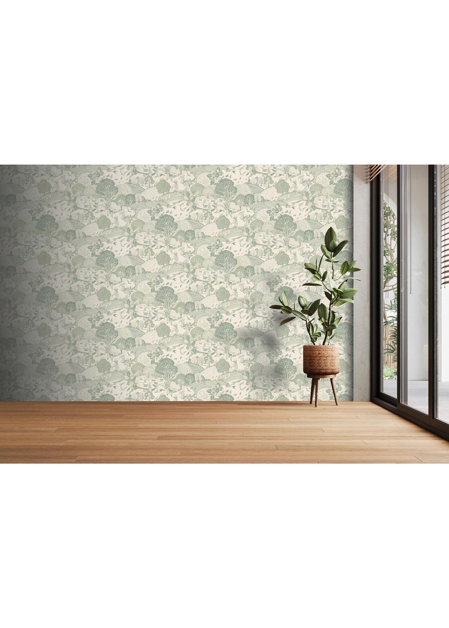 Arthouse Country Landscape Sage Wallpaper