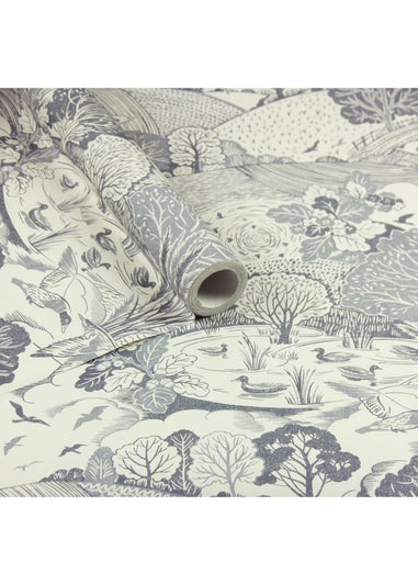 Arthouse Country Landscape Navy Wallpaper