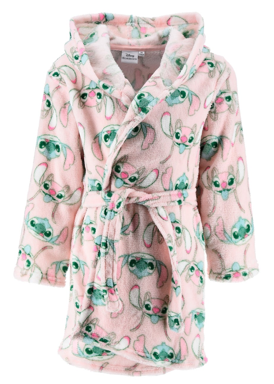 Disney Stitch Face Pattern Kids Dressing Gown (3-8 Years)