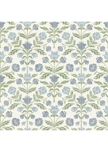 Arthouse Modern Floral Damask Blue / Green Wallpaper