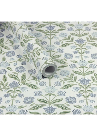 Arthouse Modern Floral Damask Blue / Green Wallpaper