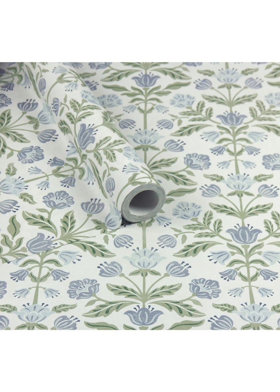 Arthouse Modern Floral Damask Blue / Green Wallpaper