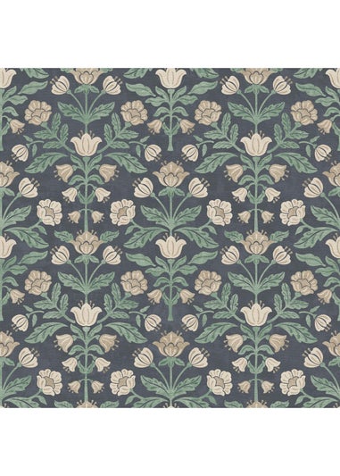 Arthouse Modern Floral Damask Navy Wallpaper