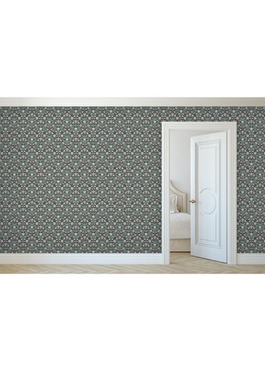Arthouse Modern Floral Damask Navy Wallpaper