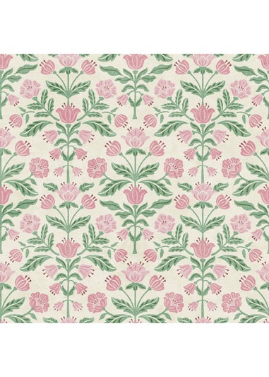 Arthouse Modern Floral Damask Green / Pink Wallpaper