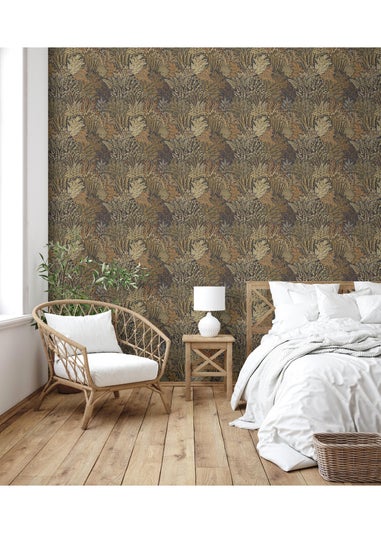 Arthouse Illustrated Foliage Rust Wallpaper