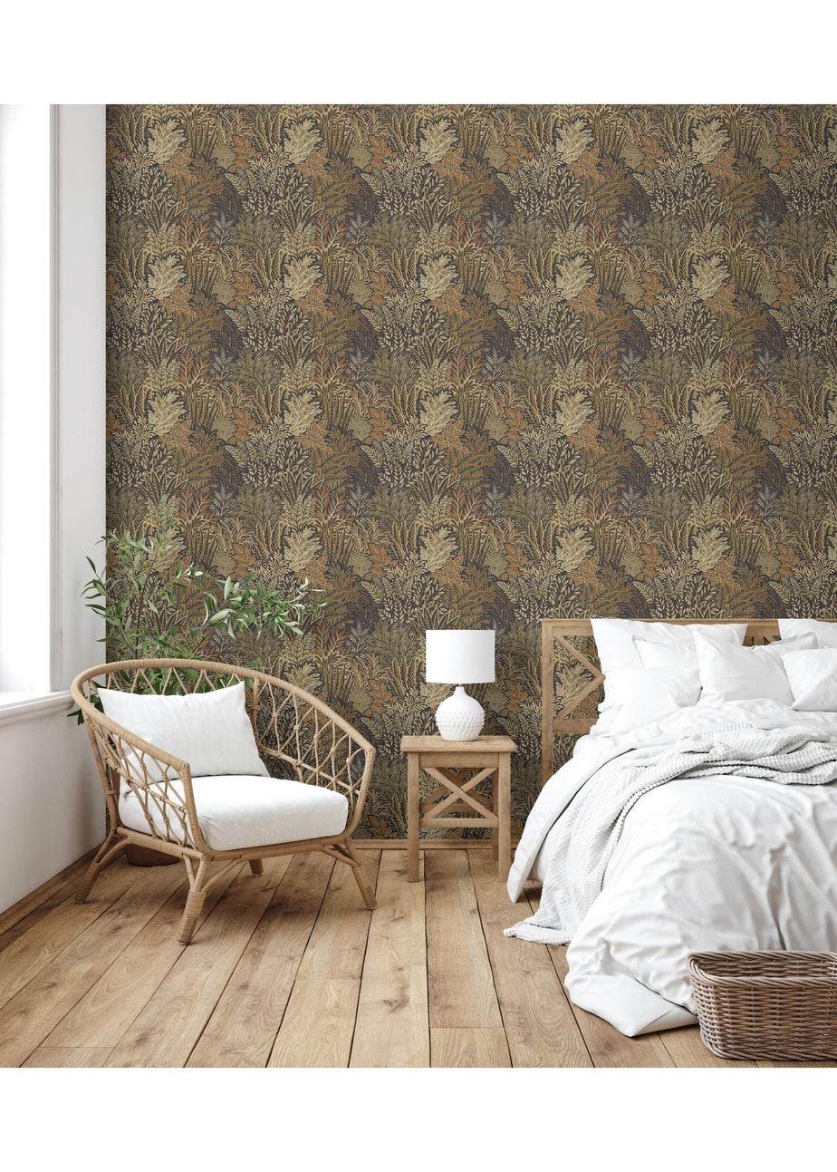 Arthouse Illustrated Foliage Rust Wallpaper