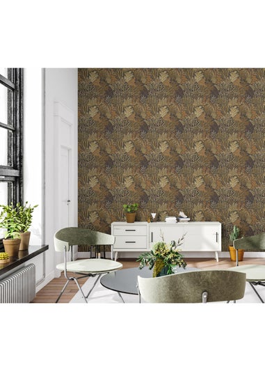 Arthouse Illustrated Foliage Rust Wallpaper
