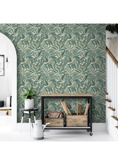 Arthouse Graphic Tropical Leaf Green Wallpaper