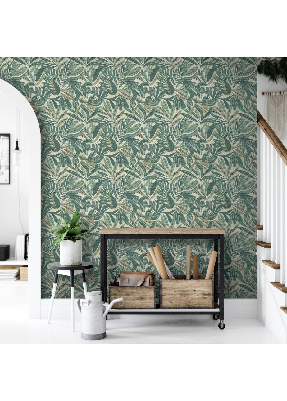 Arthouse Graphic Tropical Leaf Green Wallpaper