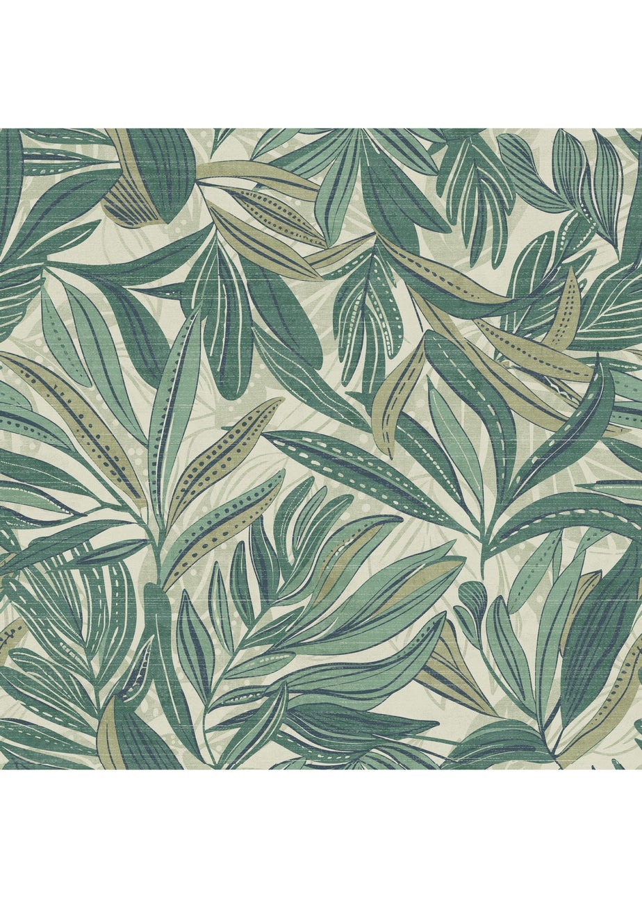 Arthouse Graphic Tropical Leaf Green Wallpaper