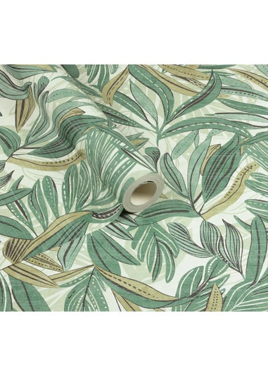 Arthouse Graphic Tropical Leaf Green Wallpaper