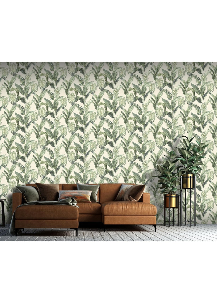 Arthouse Palm Springs Natural Green Wallpaper