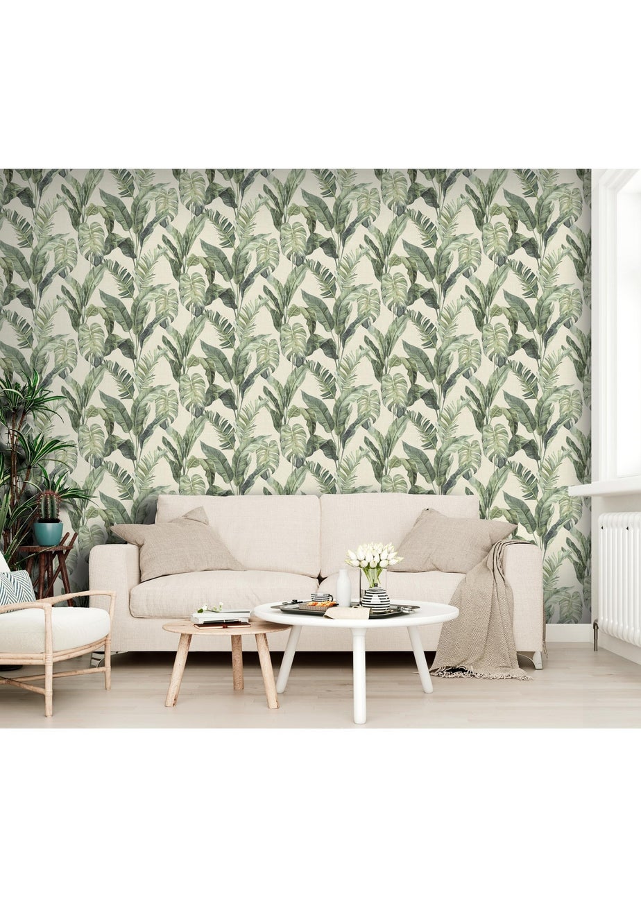 Arthouse Palm Springs Natural Green Wallpaper