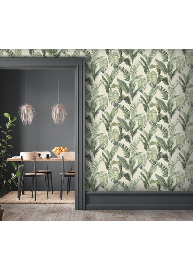 Arthouse Palm Springs Natural Green Wallpaper