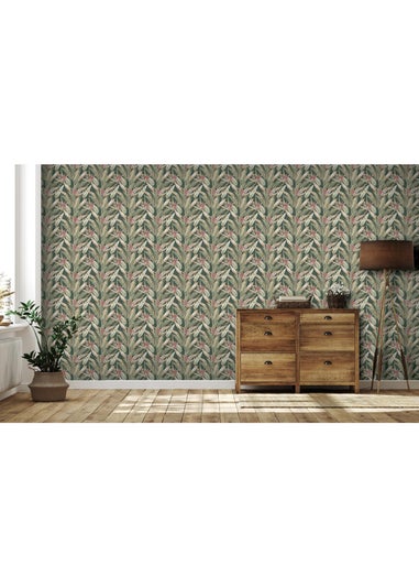 Arthouse Soft Jungle Vines Deep Green Wallpaper
