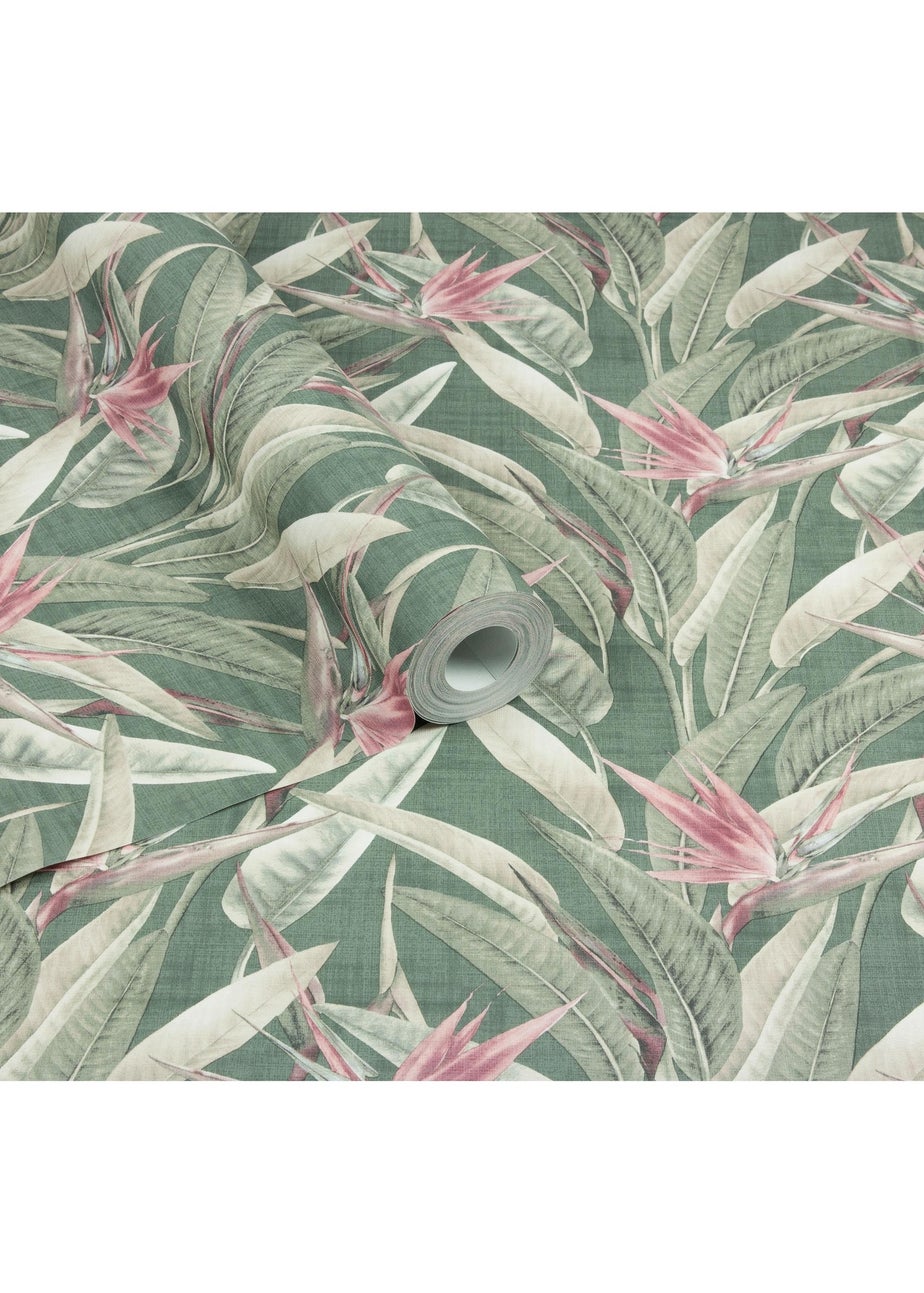 Arthouse Soft Jungle Vines Deep Green Wallpaper
