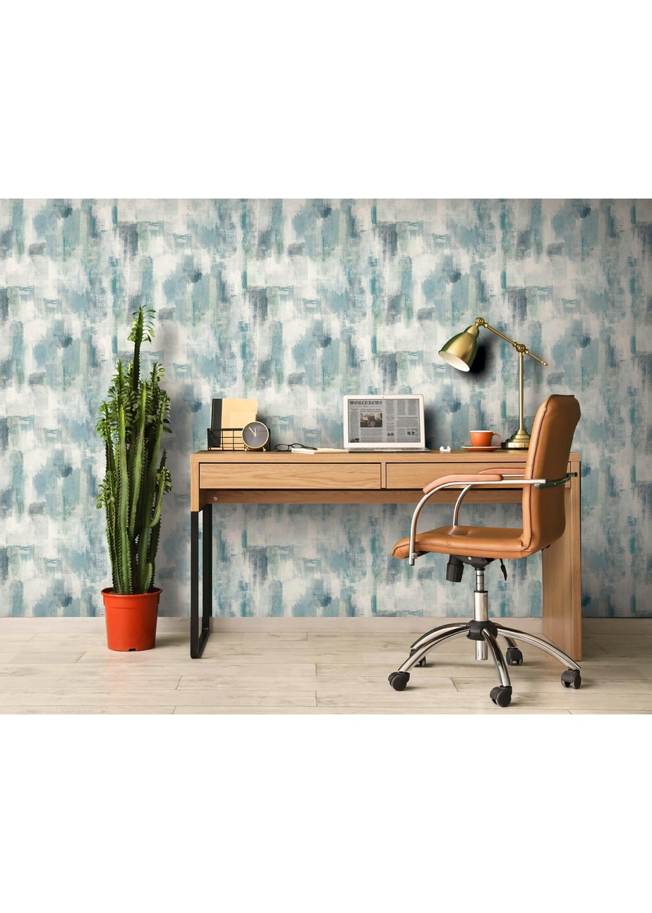 Arthouse Painterly Pattern Blue Wallpaper