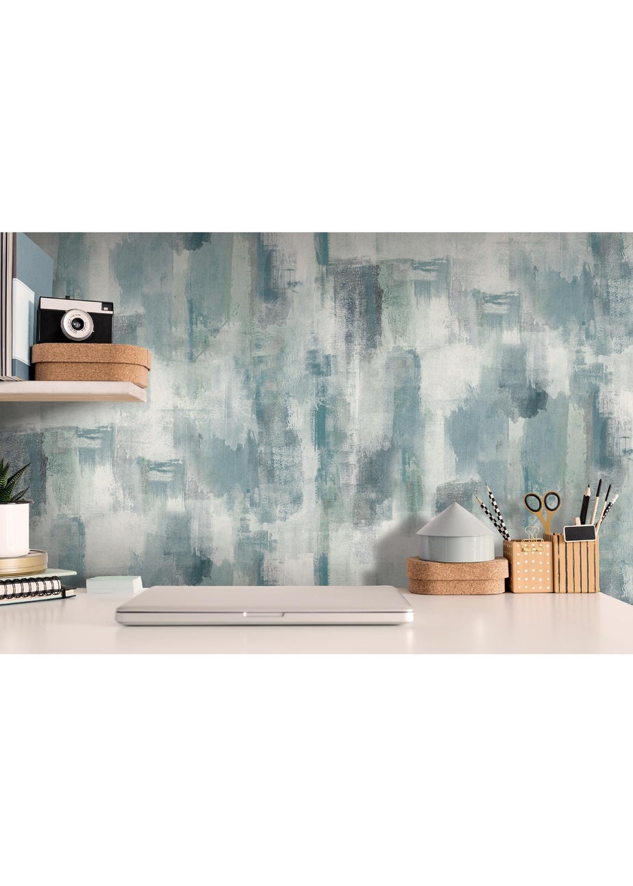 Arthouse Painterly Pattern Blue Wallpaper