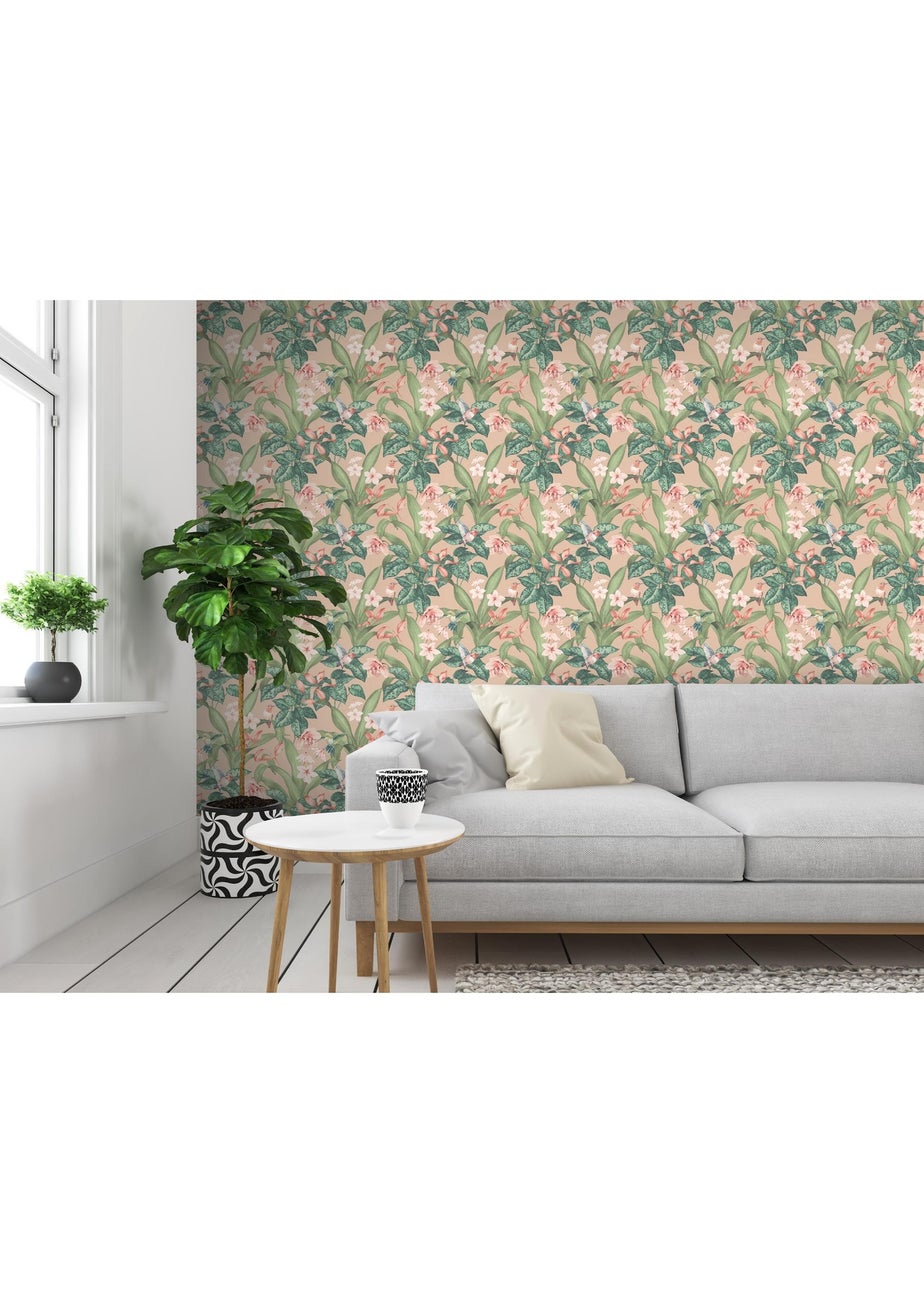 Arthouse Pretty Botanical Soft Pink Wallpaper
