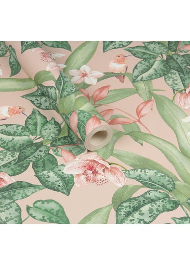 Arthouse Pretty Botanical Soft Pink Wallpaper