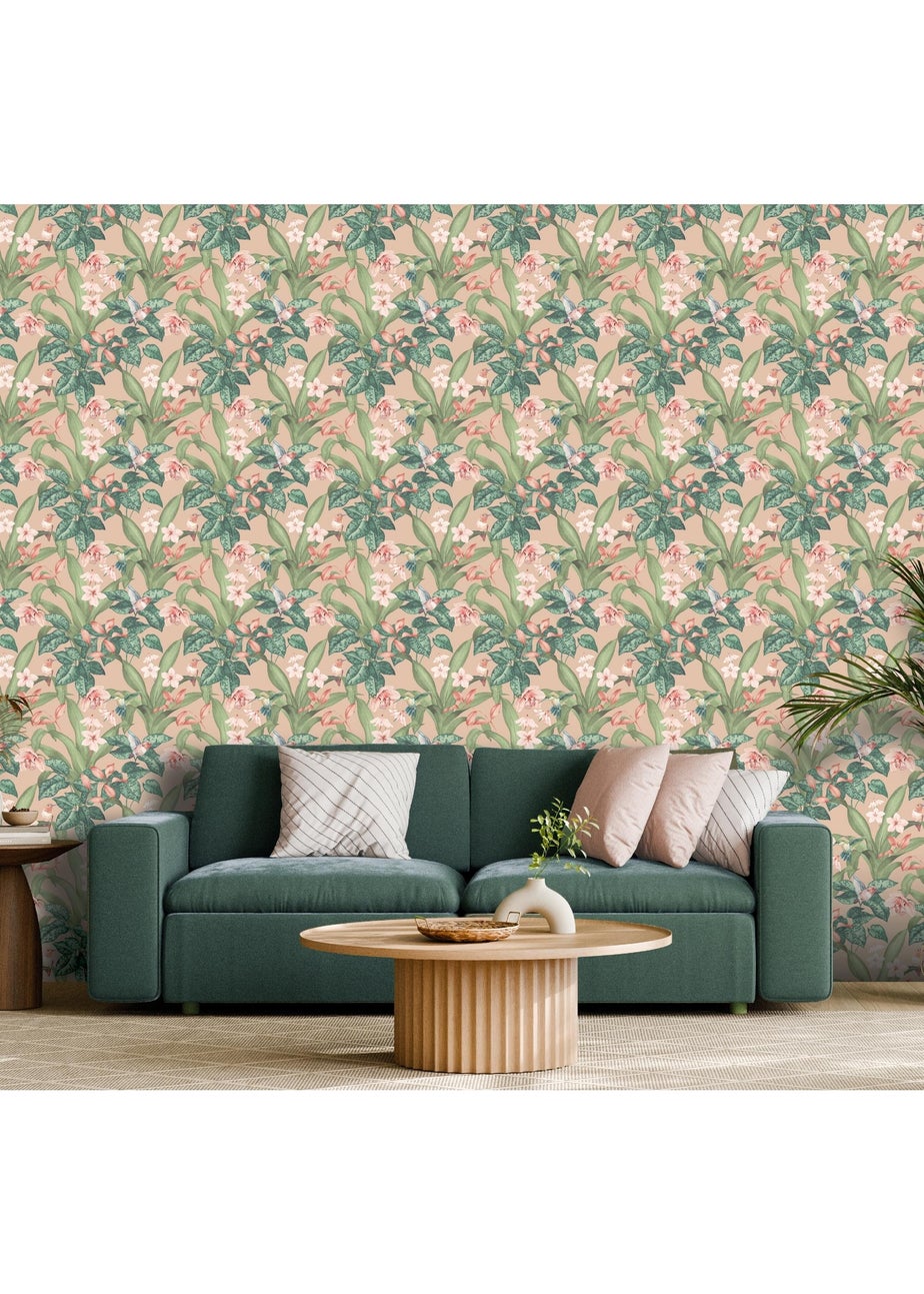 Arthouse Pretty Botanical Soft Pink Wallpaper
